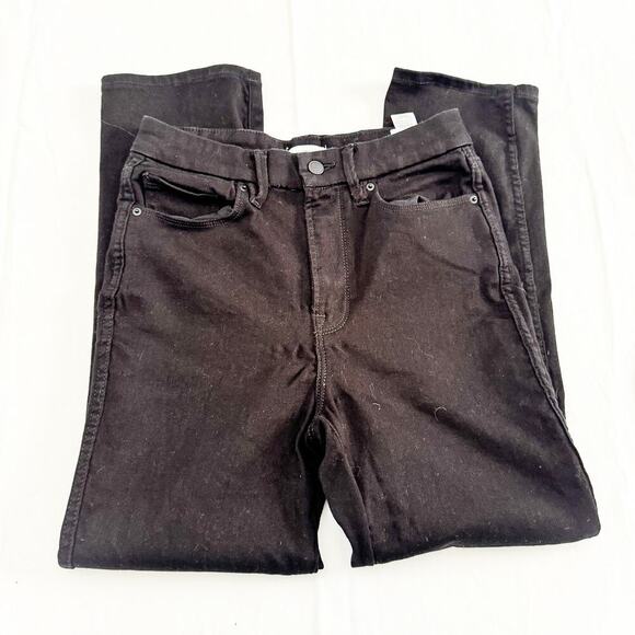 Good American Good Curve Straight Black007 Stretch Denim Zip Jeans Size 8 / 29 - Picture 4 of 8